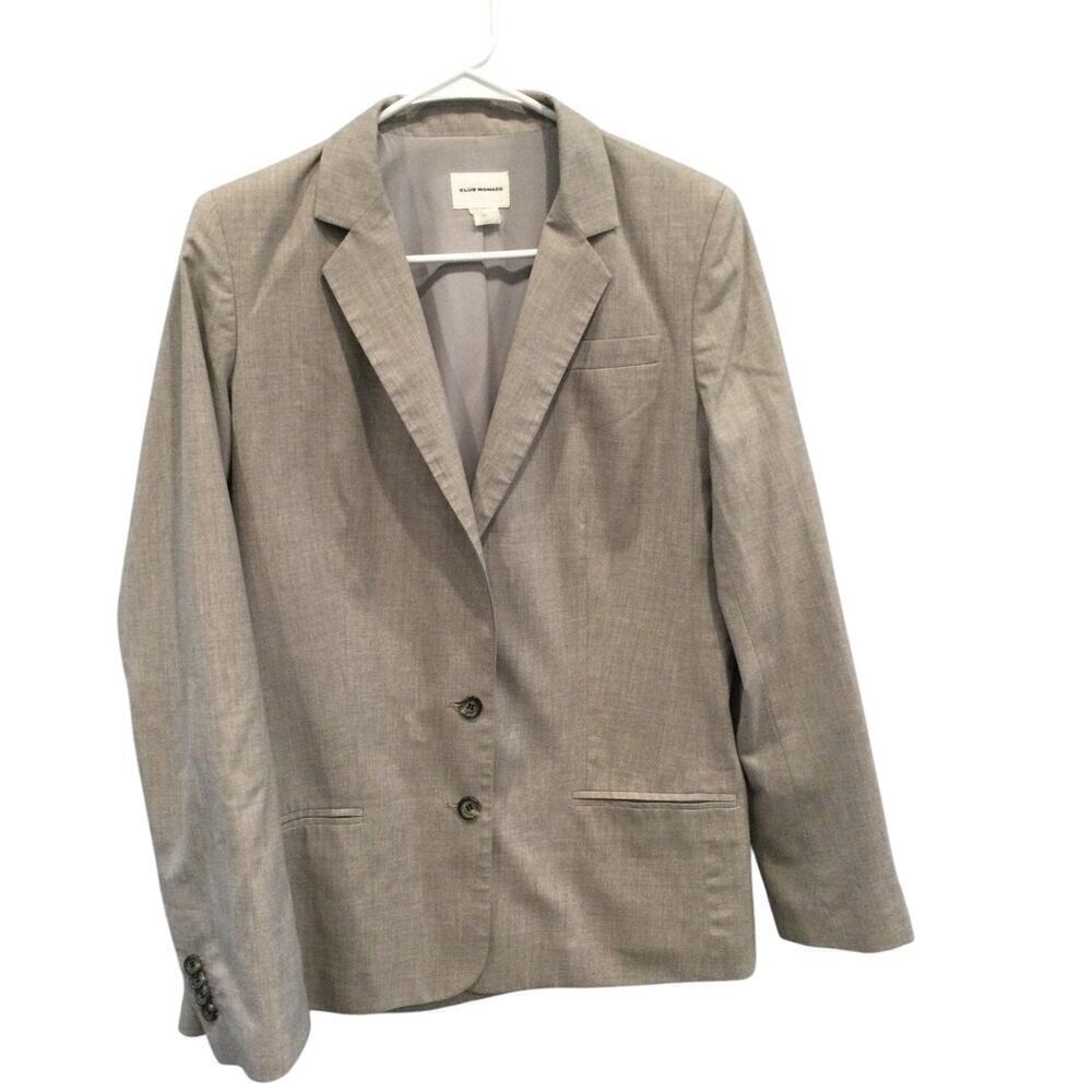 Club Monaco Long Single-Breasted Blazer Mens Size Medium M Grey Corporate READ‎